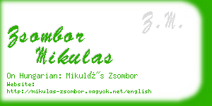 zsombor mikulas business card